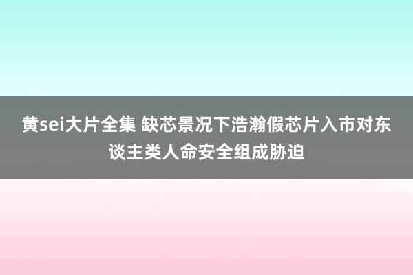 黄sei大片全集 缺芯景况下浩瀚假芯片入市对东谈主类人命安全组成胁迫