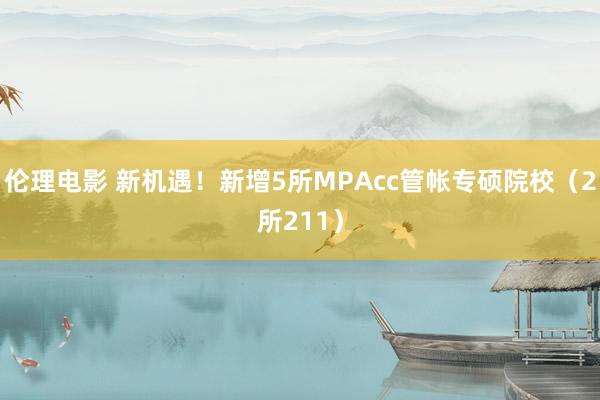 伦理电影 新机遇!新增5所MPAcc管帐专硕院校(2所211)