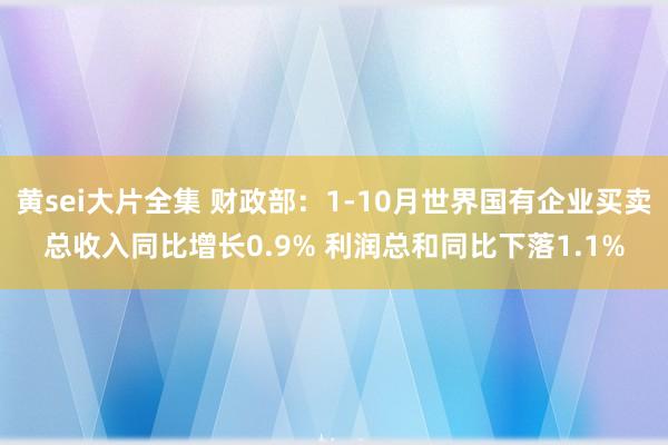 黄sei大片全集 财政部：1-10月世界国有企业买卖总收入同比增长0.9% 利润总和同比下落1.1%
