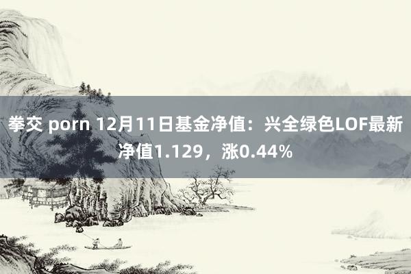 拳交 porn 12月11日基金净值：兴全绿色LOF最新净值1.129，涨0.44%