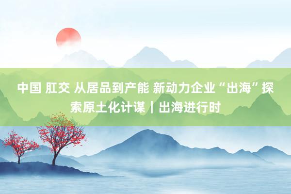 中国 肛交 从居品到产能 新动力企业“出海”探索原土化计谋｜出海进行时