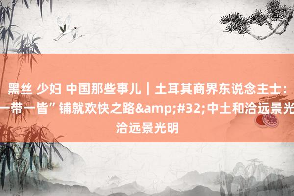黑丝 少妇 中国那些事儿｜土耳其商界东说念主士：“一带一皆”铺就欢快之路&#32;中土和洽远景光明