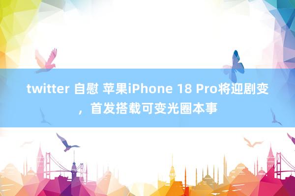 twitter 自慰 苹果iPhone 18 Pro将迎剧变，首发搭载可变光圈本事