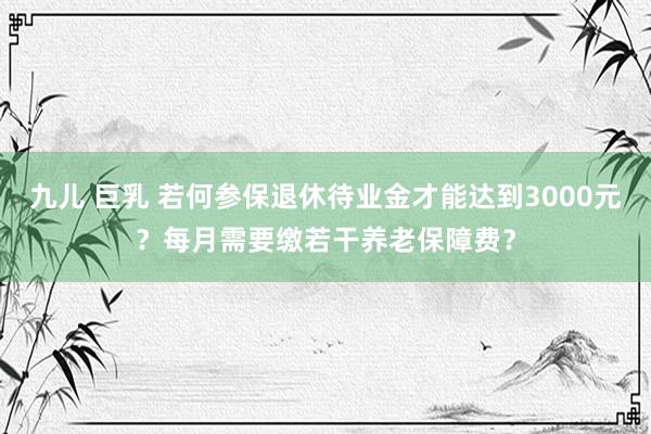 九儿 巨乳 若何参保退休待业金才能达到3000元？每月需要缴若干养老保障费？