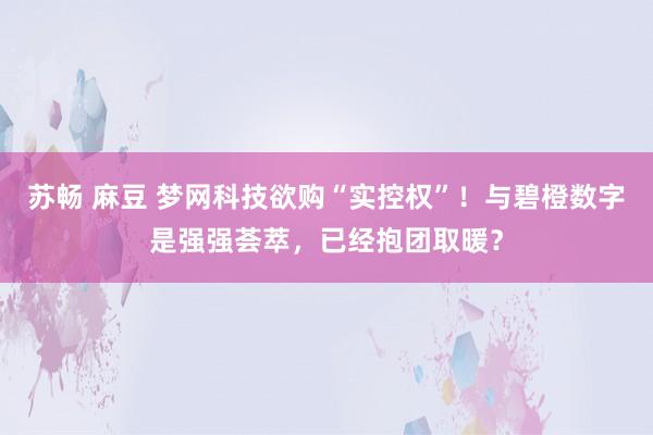 苏畅 麻豆 梦网科技欲购“实控权”！与碧橙数字是强强荟萃，已经抱团取暖？