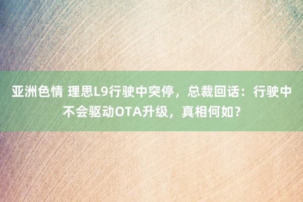 亚洲色情 理思L9行驶中突停，总裁回话：行驶中不会驱动OTA升级，真相何如？