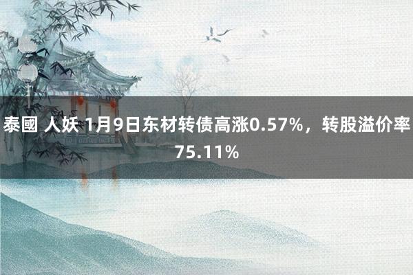泰國 人妖 1月9日东材转债高涨0.57%，转股溢价率75.11%