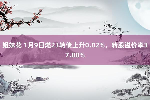 姐妹花 1月9日燃23转债上升0.02%，转股溢价率37.88%
