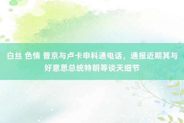 白丝 色情 普京与卢卡申科通电话，通报近期其与好意思总统特朗等谈天细节