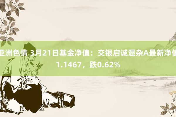亚洲色情 3月21日基金净值：交银启诚混杂A最新净值1.1467，跌0.62%