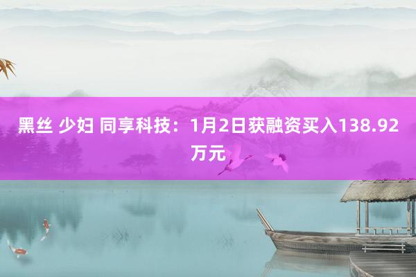 黑丝 少妇 同享科技：1月2日获融资买入138.92万元