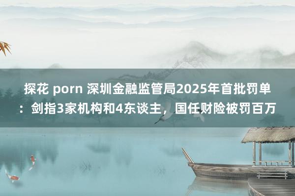 探花 porn 深圳金融监管局2025年首批罚单：剑指3家机构和4东谈主，国任财险被罚百万