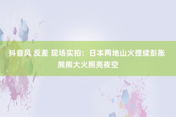 抖音风 反差 现场实拍：日本两地山火捏续彭胀 熊熊大火照亮夜空