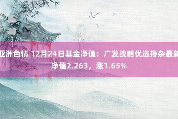 亚洲色情 12月24日基金净值：广发战略优选搀杂最新净值2.263，涨1.65%
