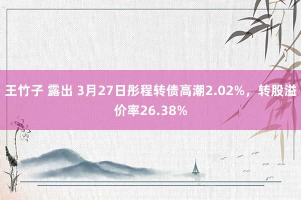 王竹子 露出 3月27日彤程转债高潮2.02%，转股溢价率26.38%
