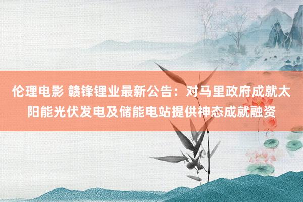 伦理电影 赣锋锂业最新公告：对马里政府成就太阳能光伏发电及储能电站提供神态成就融资