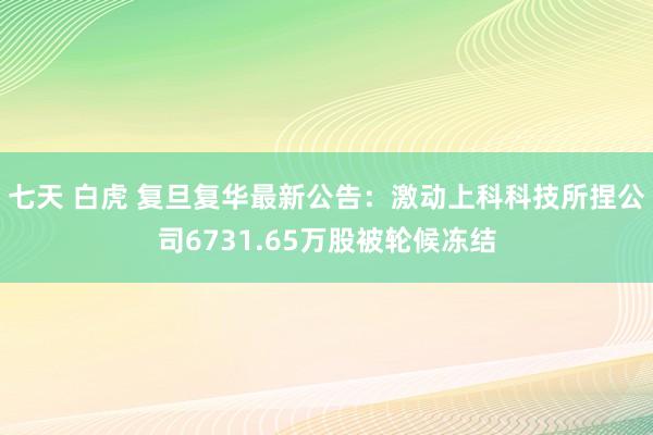 七天 白虎 复旦复华最新公告：激动上科科技所捏公司6731.65万股被轮候冻结