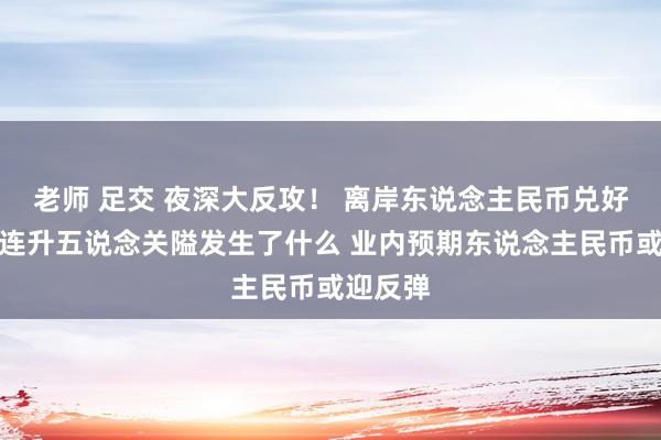 老师 足交 夜深大反攻！ 离岸东说念主民币兑好意思元连升五说念关隘发生了什么 业内预期东说念主民币或迎反弹