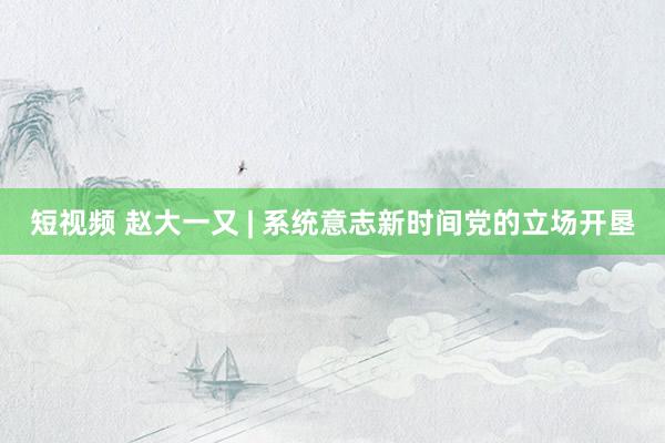 短视频 赵大一又 | 系统意志新时间党的立场开垦