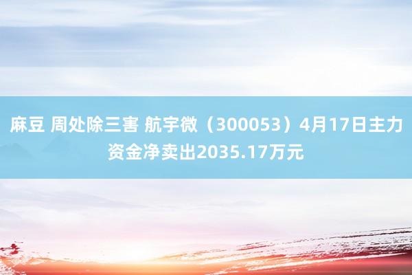 麻豆 周处除三害 航宇微（300053）4月17日主力资金净卖出2035.17万元