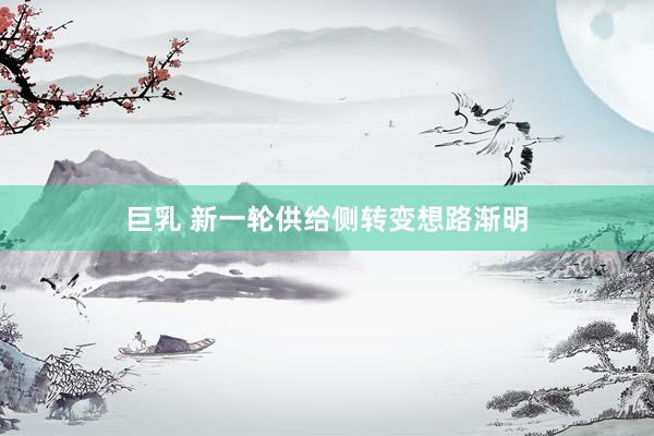 巨乳 新一轮供给侧转变想路渐明
