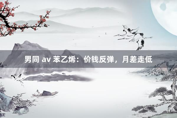 男同 av 苯乙烯：价钱反弹，月差走低