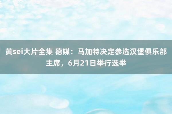 黄sei大片全集 德媒：马加特决定参选汉堡俱乐部主席，6月21日举行选举