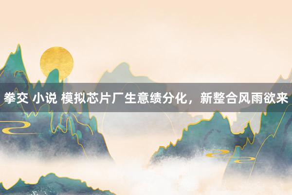 拳交 小说 模拟芯片厂生意绩分化，新整合风雨欲来